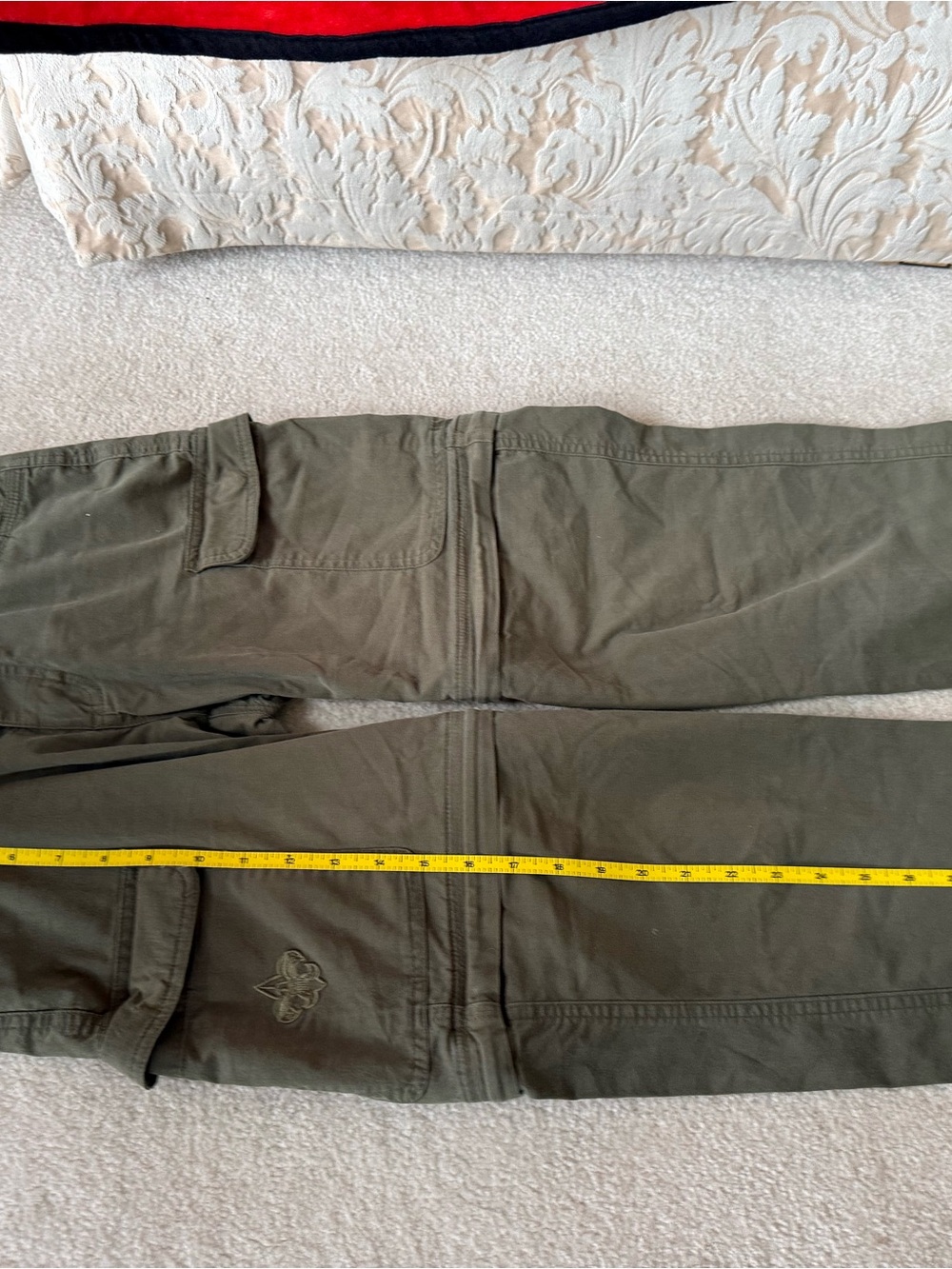 Scouting America Adjust Waist Convertible Utility Olive Green Cargo Pants Y-1